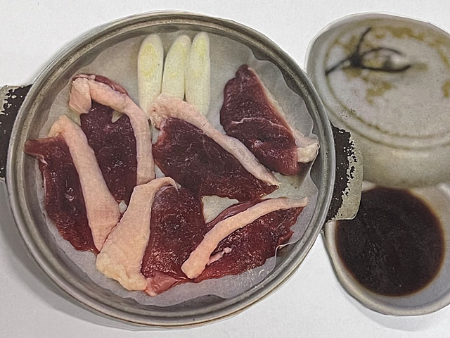 鴨の陶板焼き