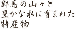 群馬の山々と豊かな水に育まれた特産物
